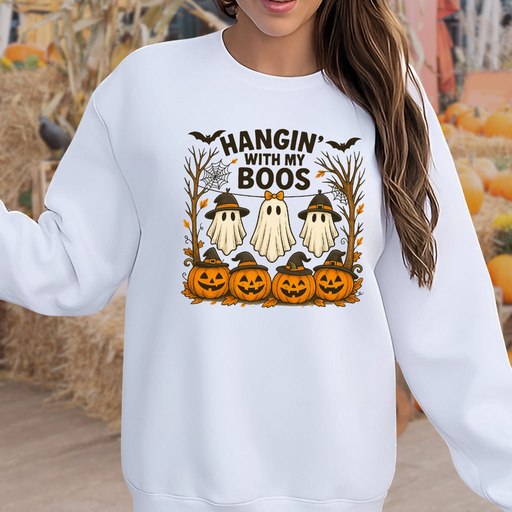 Hangin’ With My Boos Halloween Sweatshirt – Women’s Unisex Pullover