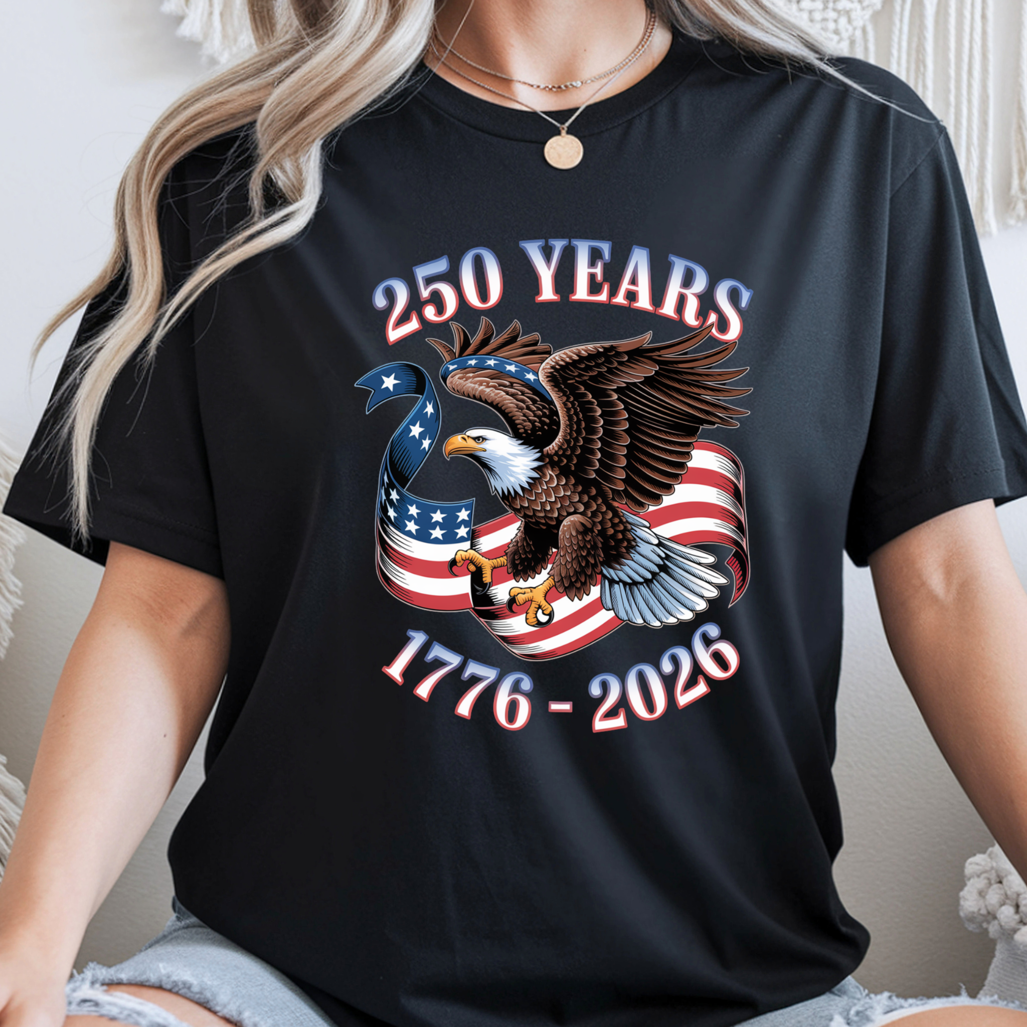 250 Years Strong – Women's Patriotic Eagle Tee, Sweatshirt & Hoodie