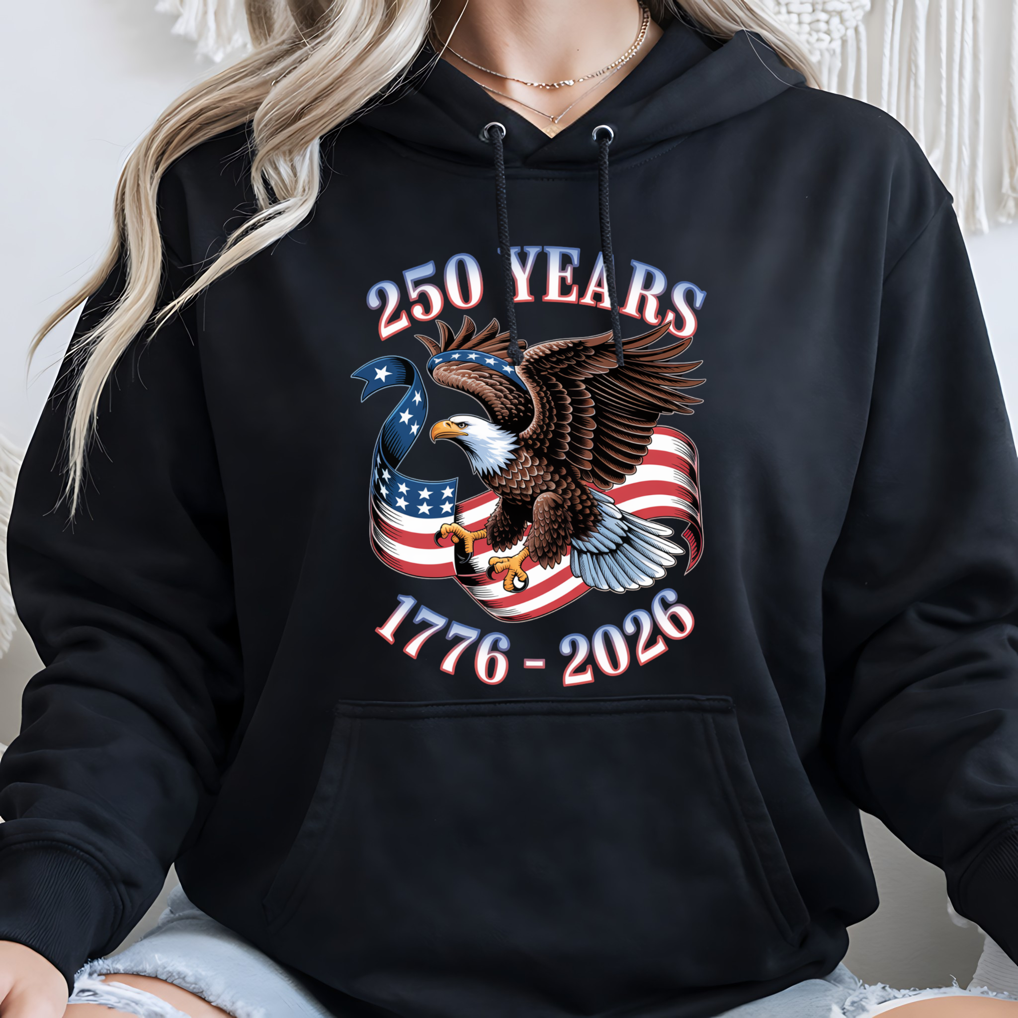 250 Years Strong – Women's Patriotic Eagle Tee, Sweatshirt & Hoodie