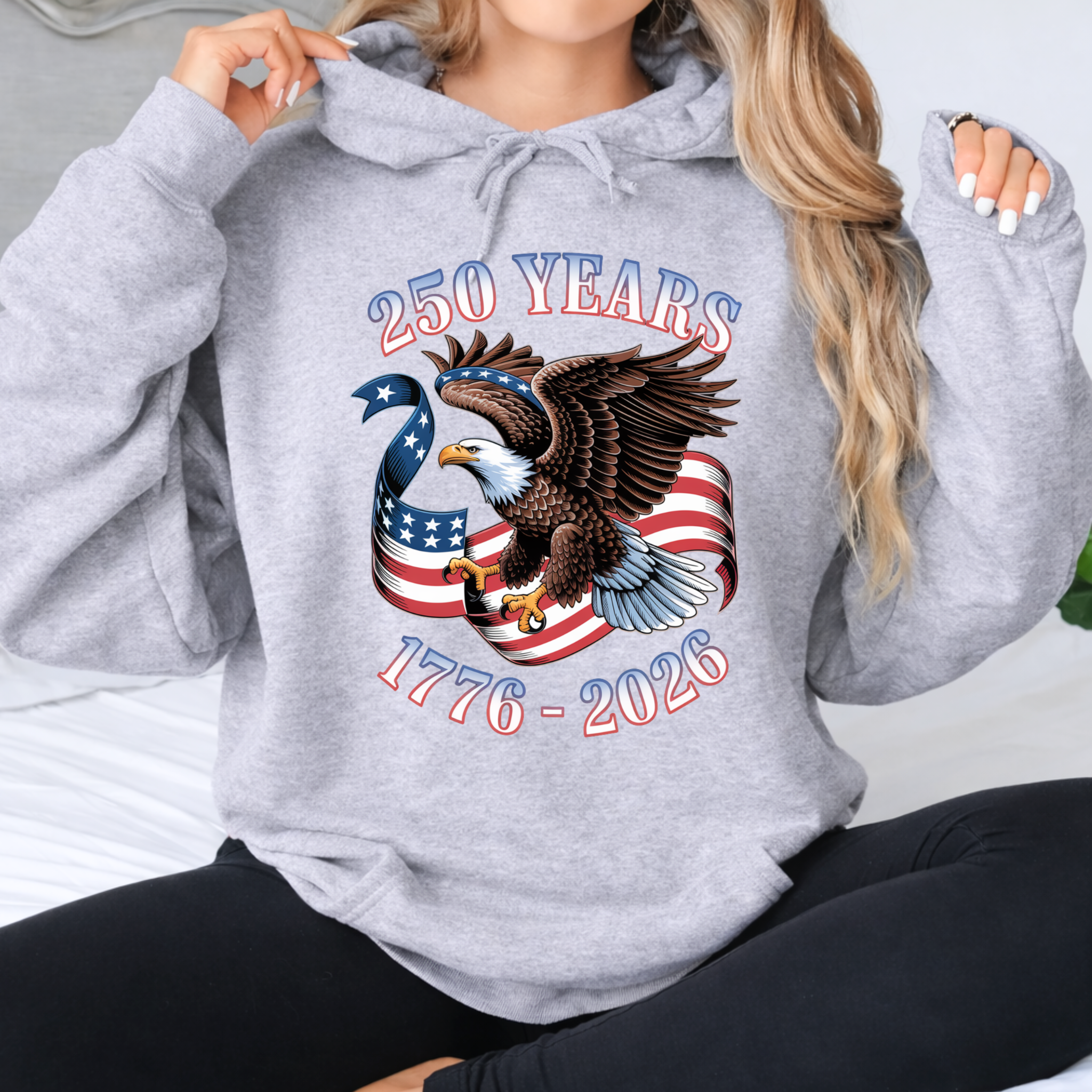 250 Years Strong – Women's Patriotic Eagle Tee, Sweatshirt & Hoodie
