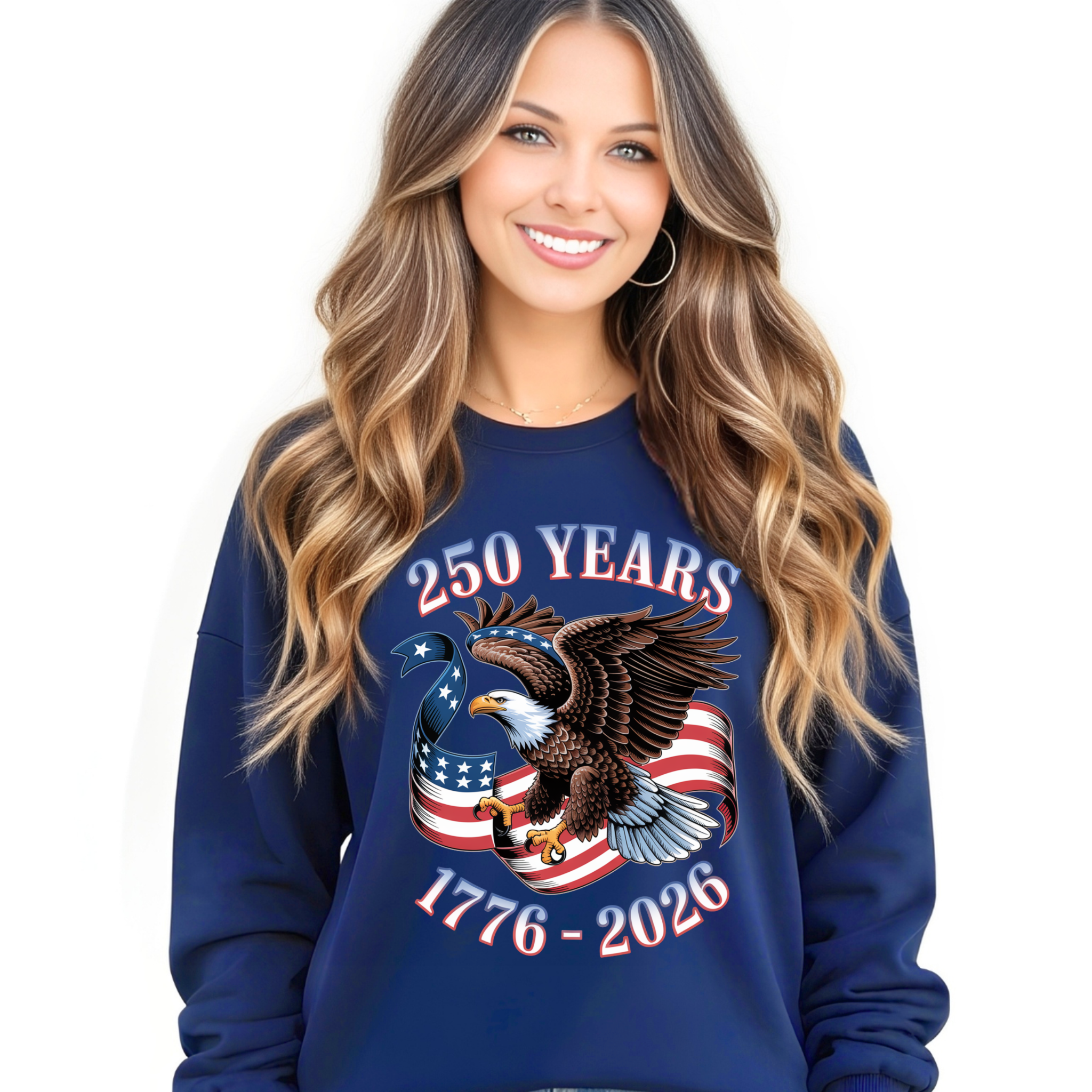 250 Years Strong – Women's Patriotic Eagle Tee, Sweatshirt & Hoodie