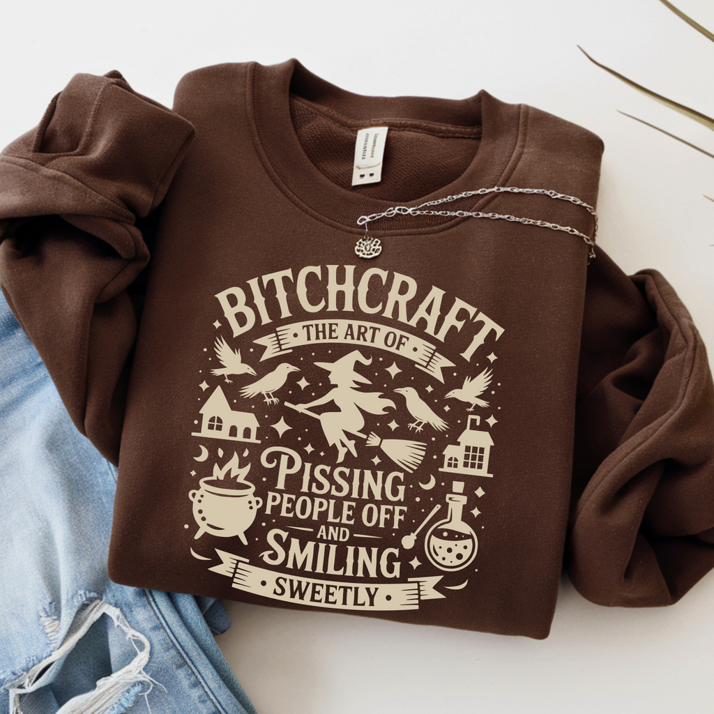 Bitchcraft Halloween Sweatshirt – Funny Witchy Graphic Pullover