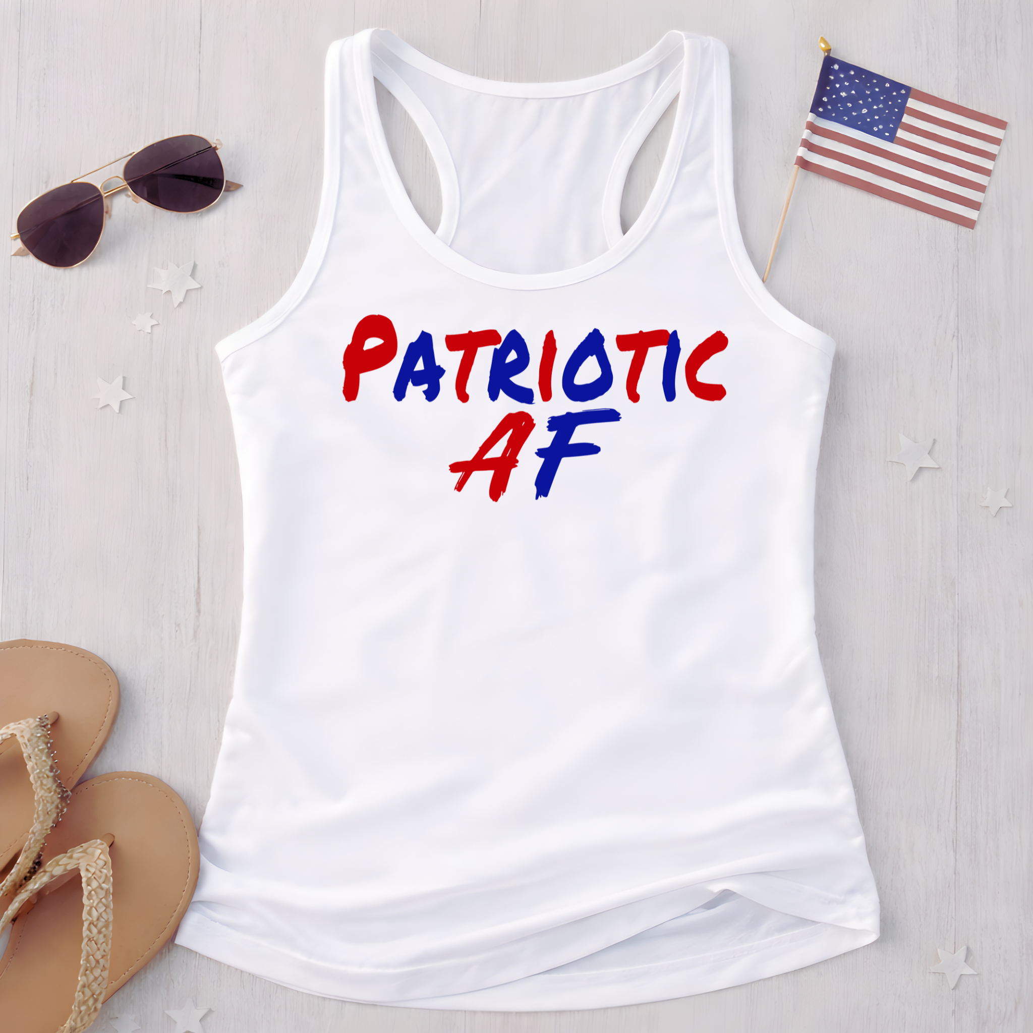 Patriotic AF Women's Racerback Tank Top
